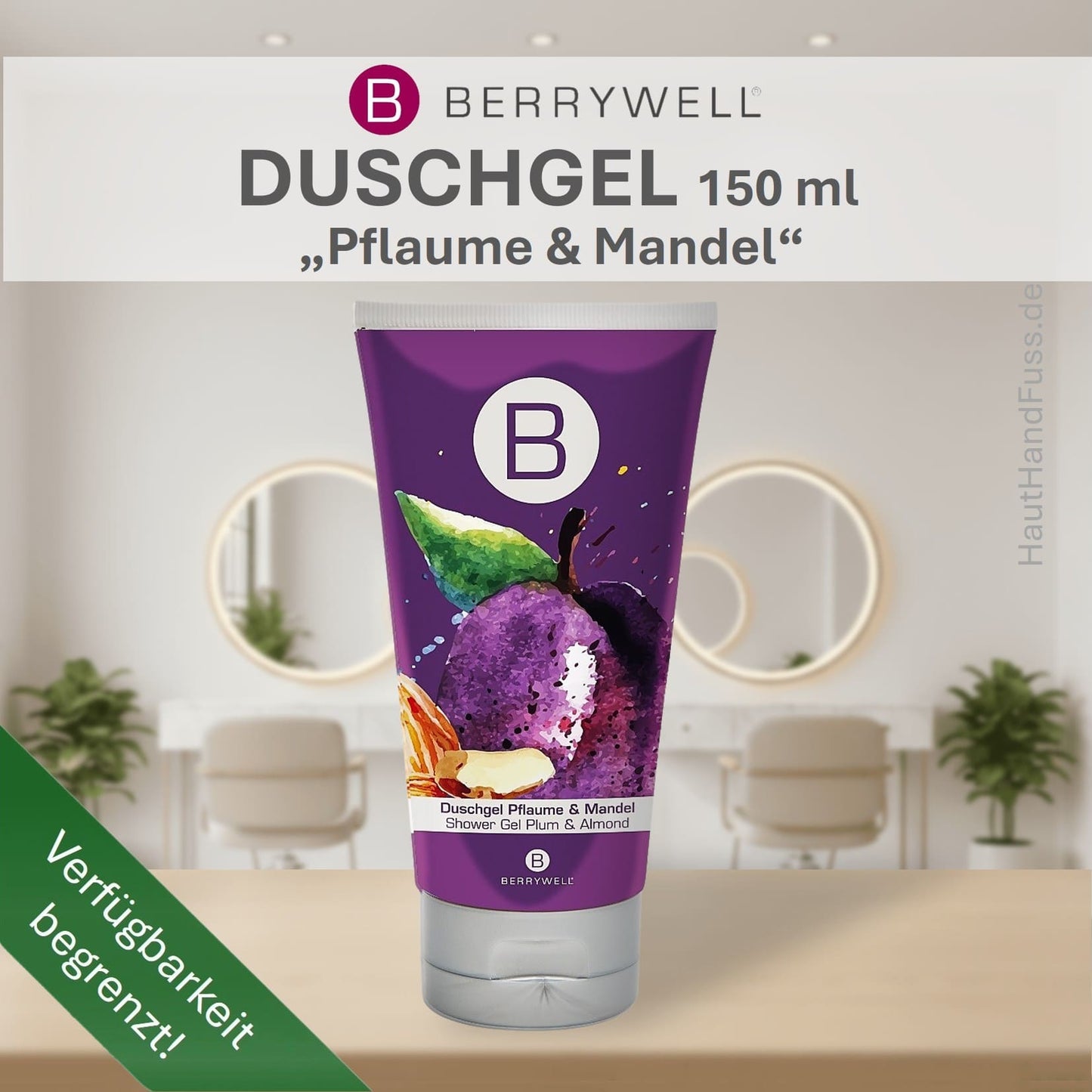 Berrywell Duschgel Pflaume & Mandel 150 ml bei HautHandFuss.de