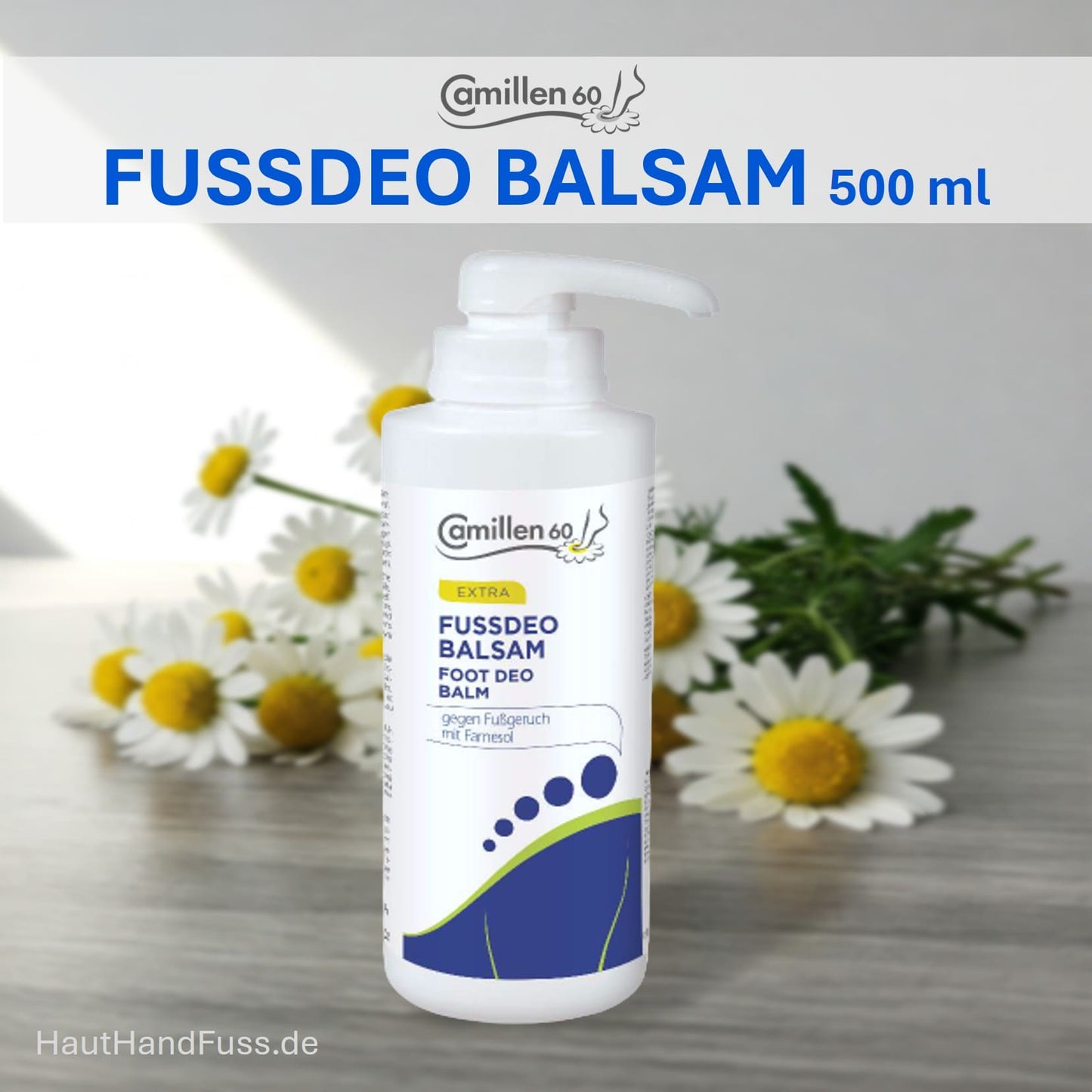 Camillen 60 Fußdeo Balsam 500 ml bei Schwitzfüßen bei HautHandFuss.de