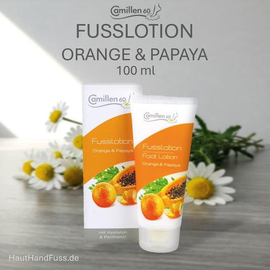 Camillen 60 Frucht-Fußlotion Orange & Papaya 100 ml mit Hyaluron bei HautHandFuss.de