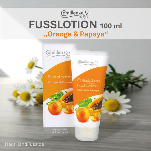 Camillen 60 Frucht-Fußlotion Orange & Papaya 100 ml mit Hyaluron bei HautHandFuss.de