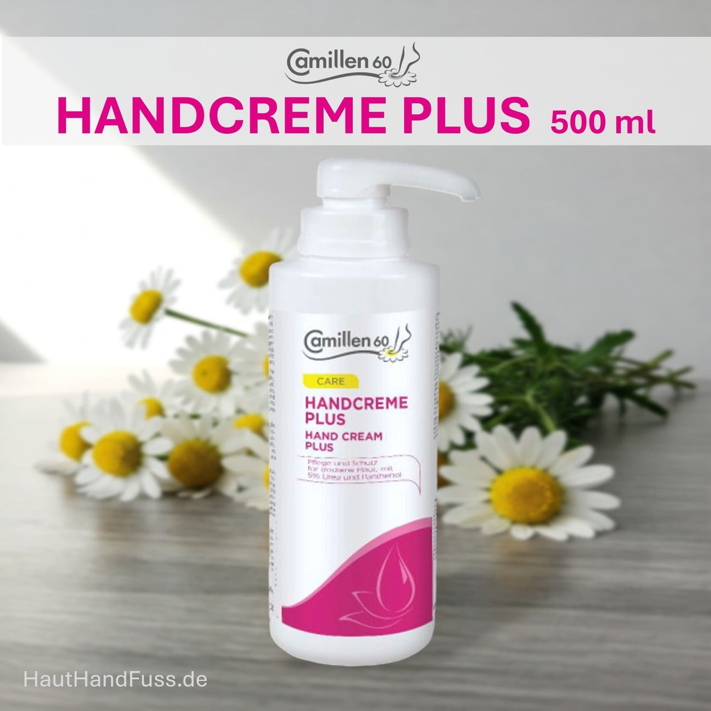 Camillen 60 Handcreme Plus 500 ml für geschmeidige Hände mit 5% Urea bei HautHandFuss.de