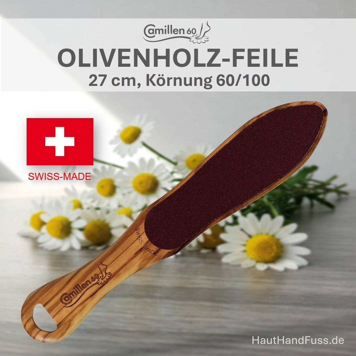 Camillen 60 Olivenholz-Hornhautfeile 60/100 bei HautHandFuss.de