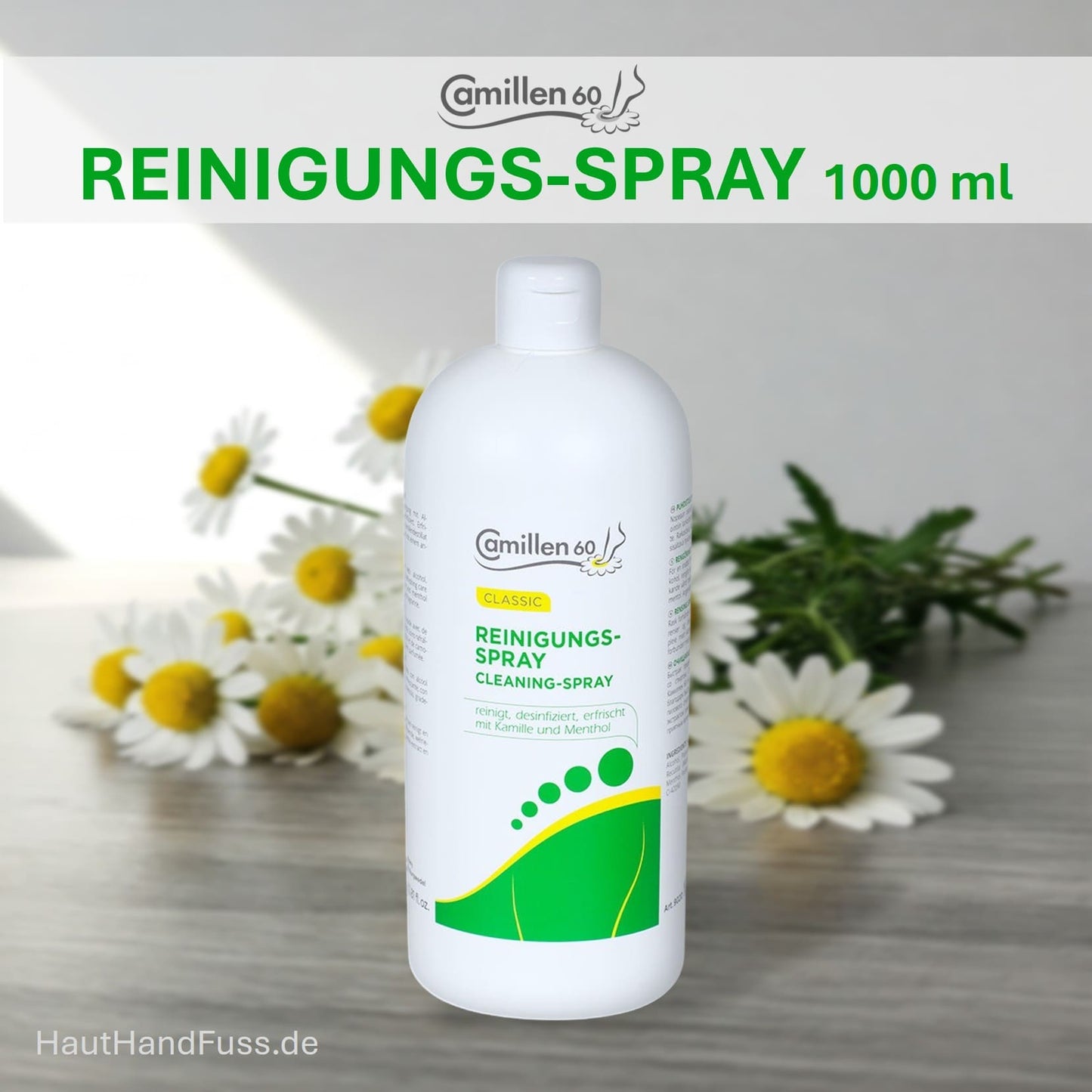 Camillen 60 Fuß-Reinigungsspray 1000 ml "Fußbad-to-go-ohne-Wasser" bei HautHandFuss.de