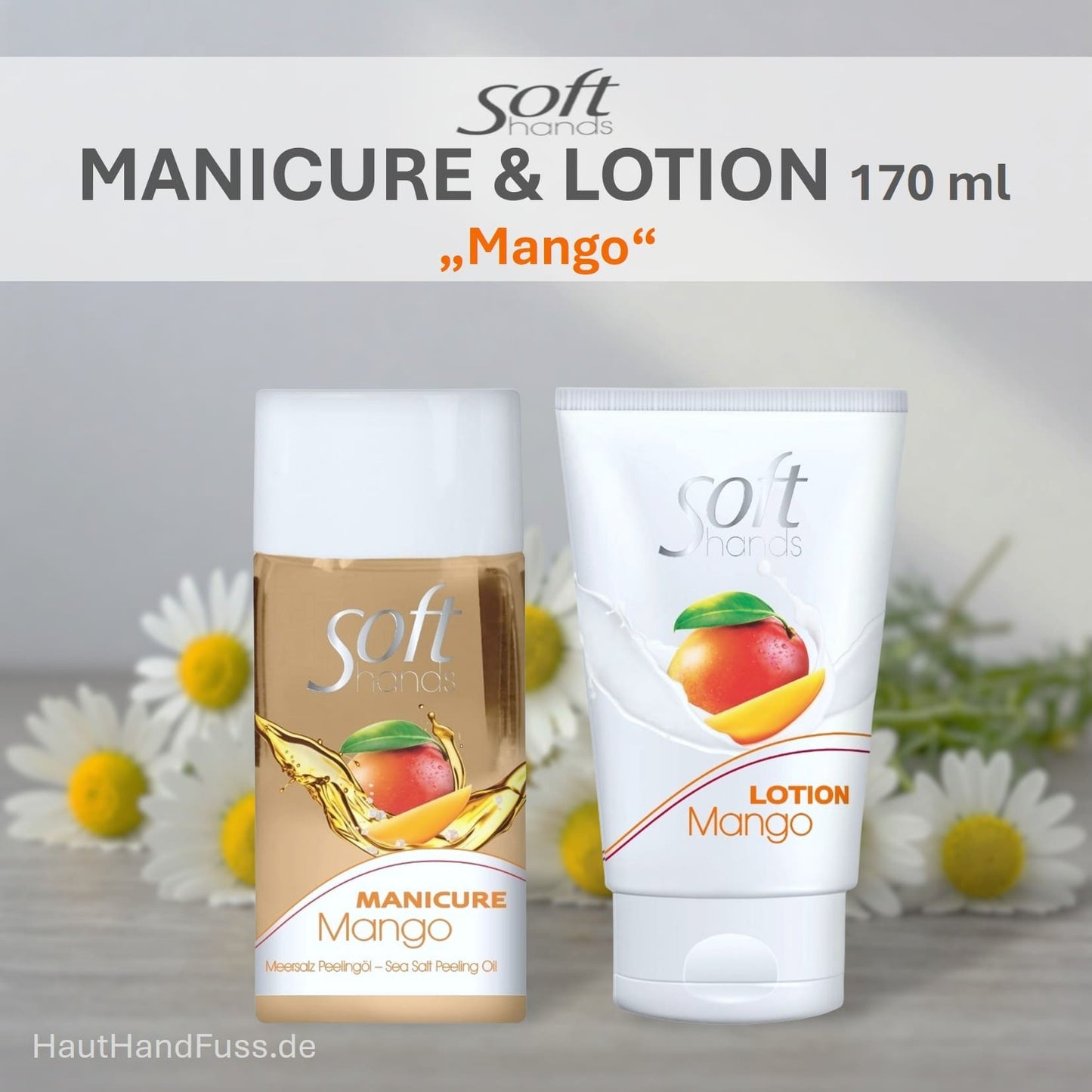 SOFT HANDS Set MANGO mit 110 ml Manicure-Peeling und 60 ml Lotion bei HautHandFuss.de