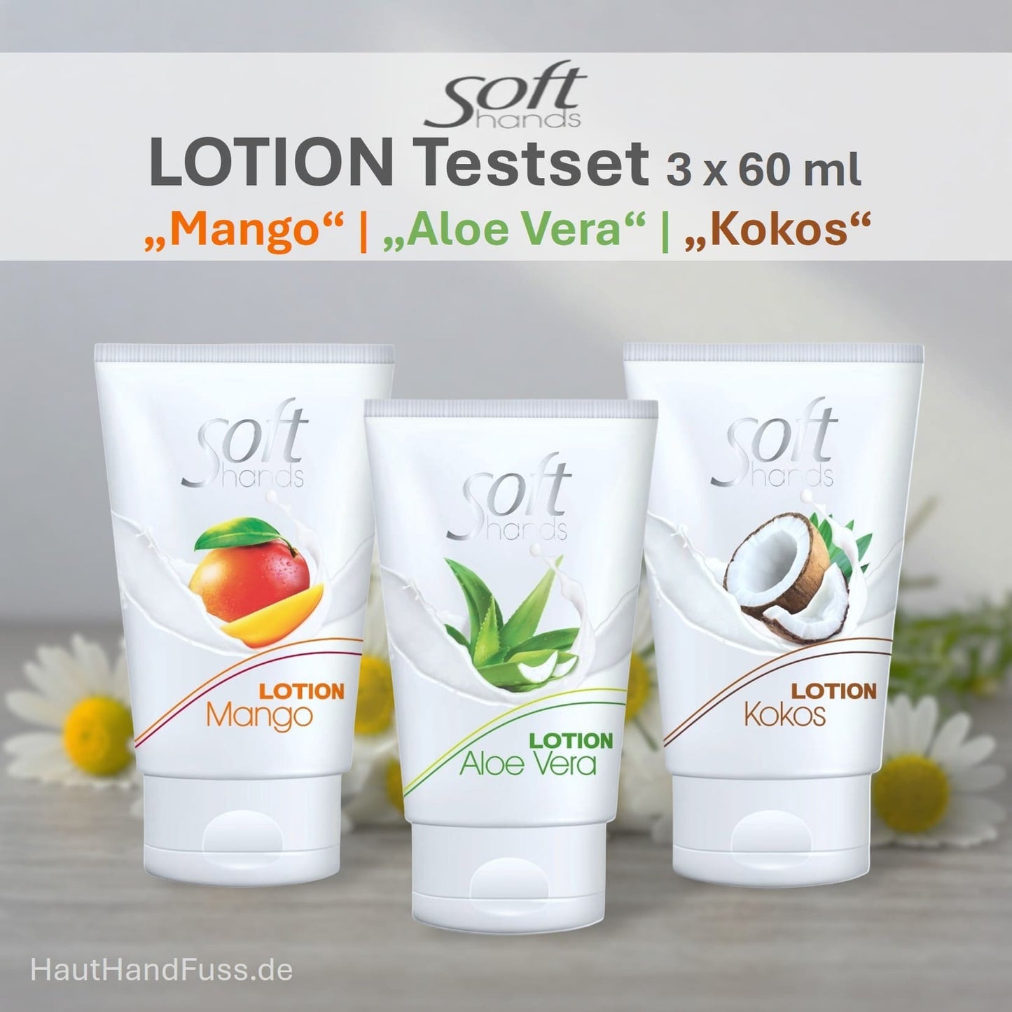 Camillen 60 SOFT HANDS 3er Testset Mango, Aloe Vera und Kokos 180 ml bei HautHandFuss.de