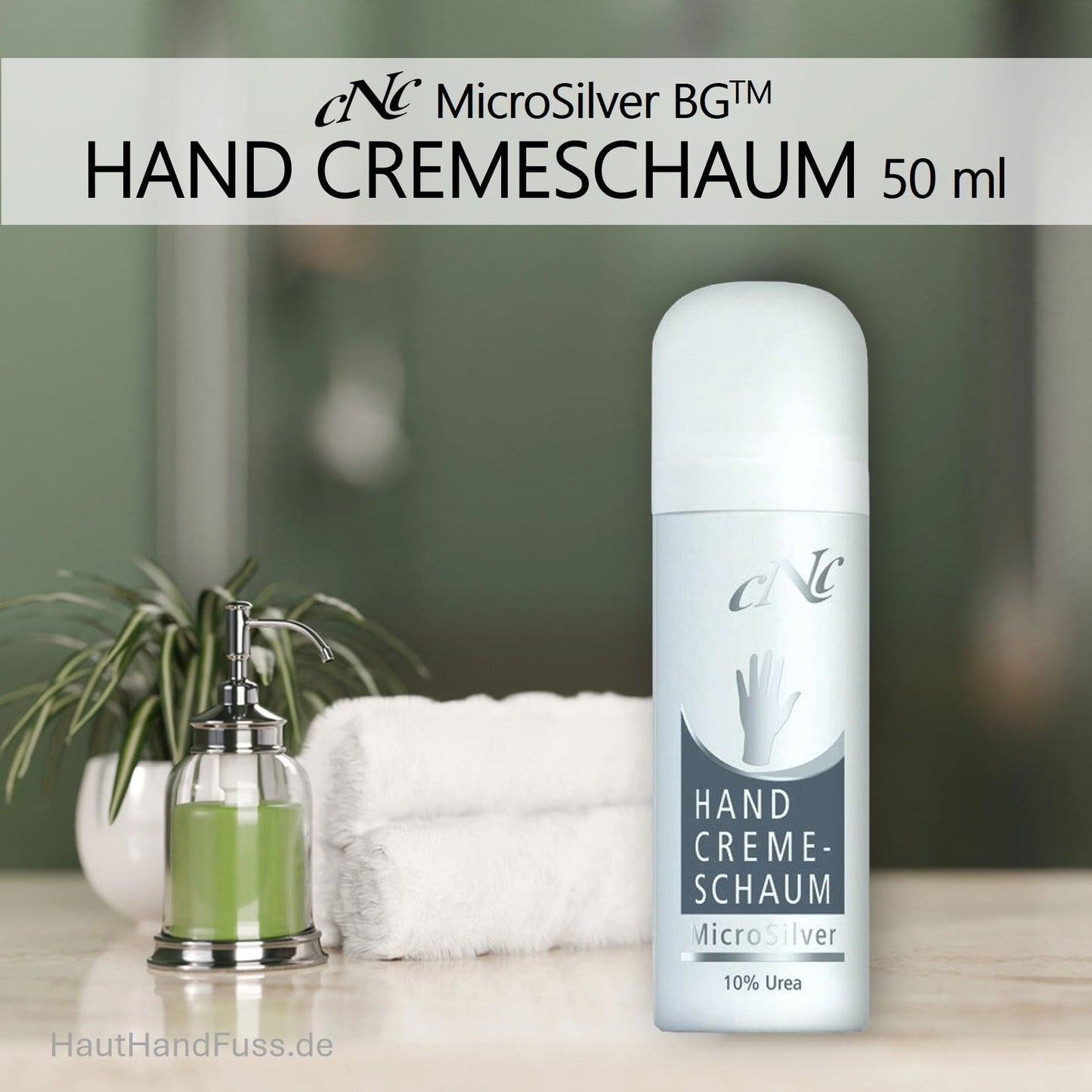 CNC MicroSilver Hand Cremeschaum mit 10% Urea bei HautHandFuss.de