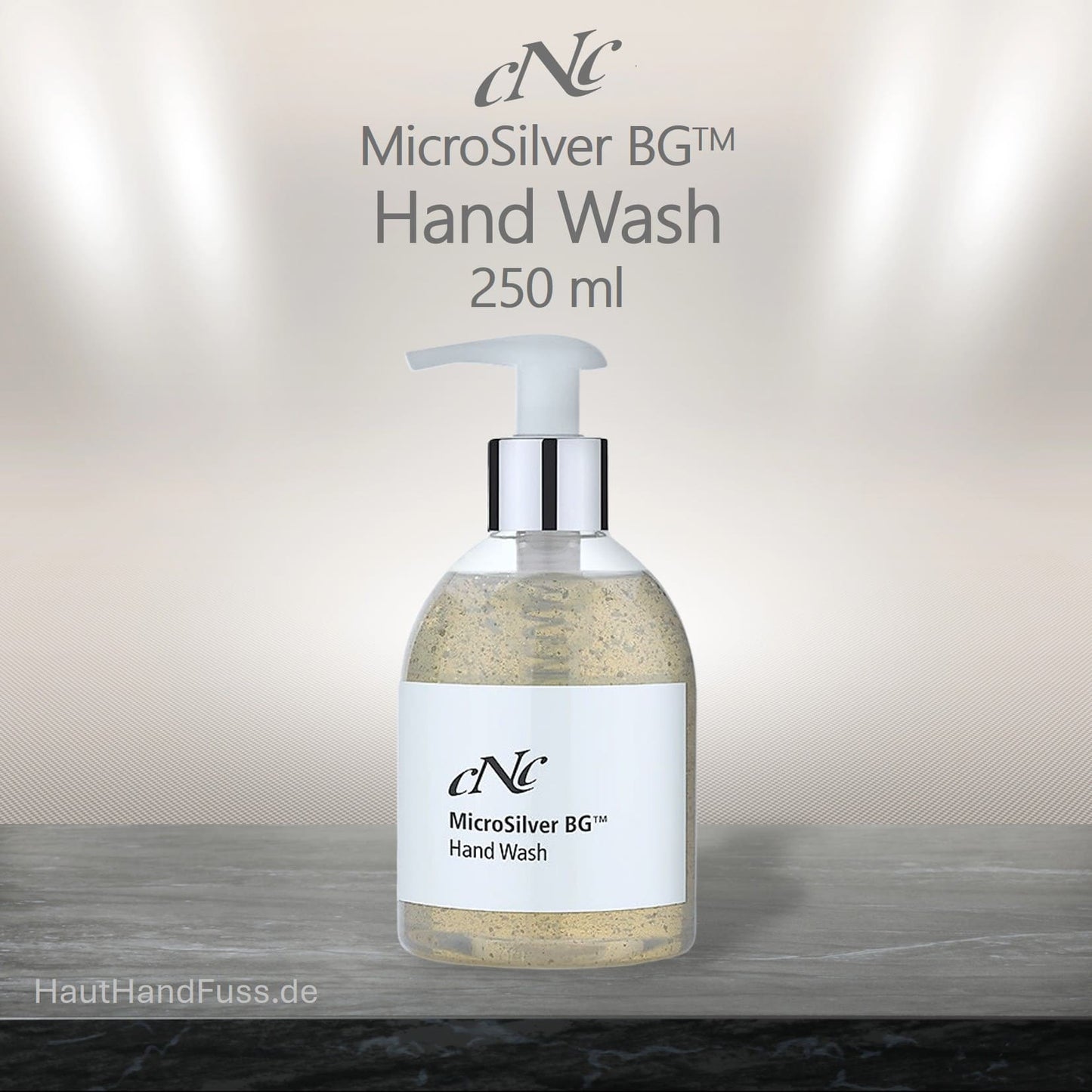 CNC MicroSilber Hand Wash 250 ml desinfizierende Füssigseife mit Langzeitwirkung gegen Keime bei HautHandFuss.de