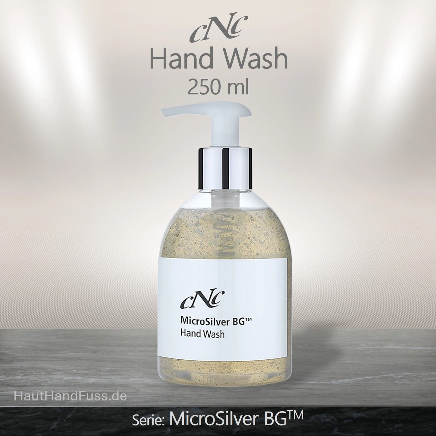 CNC MicroSilber Hand Wash 250 ml desinfizierende Füssigseife mit Langzeitwirkung gegen Keime bei HautHandFuss.de