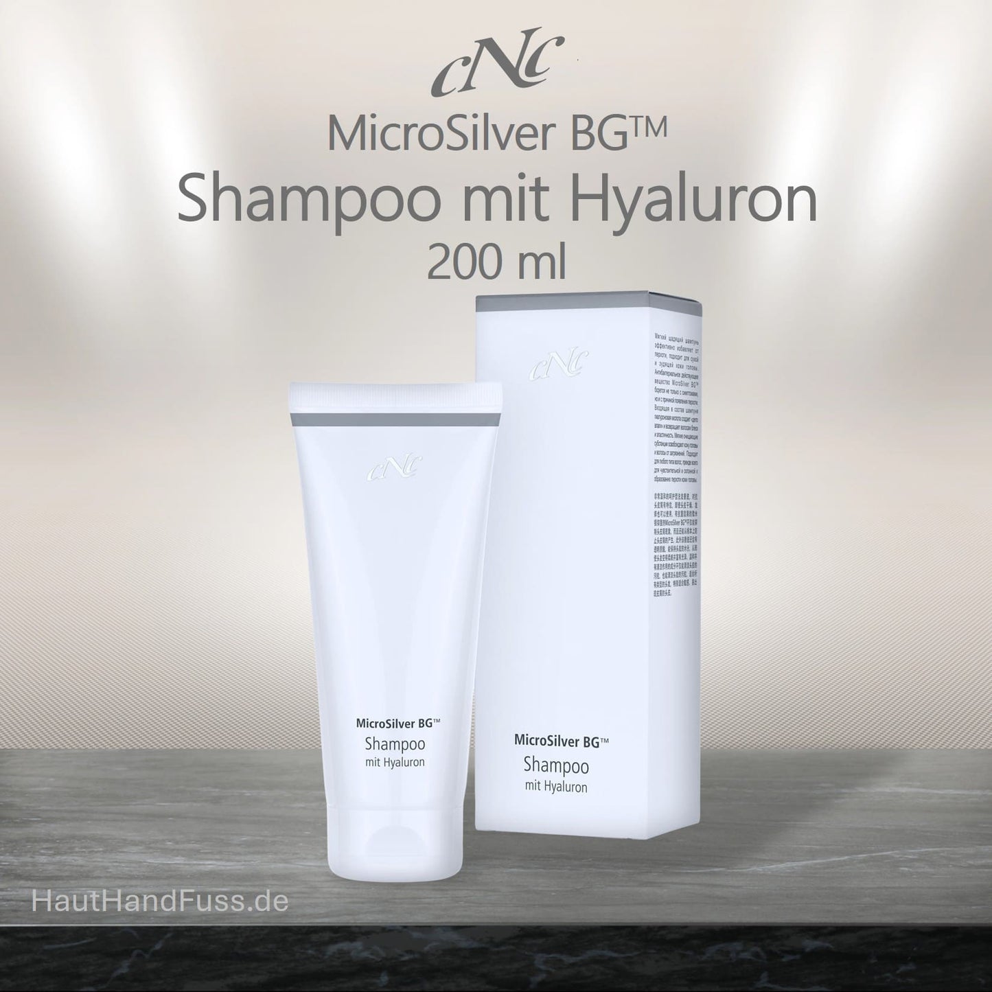 CNC MicroSilver Shampoo mit Hyaluron 200 ml bei Schuppen und juckender Kopfhaut bei HautHandFuss.de