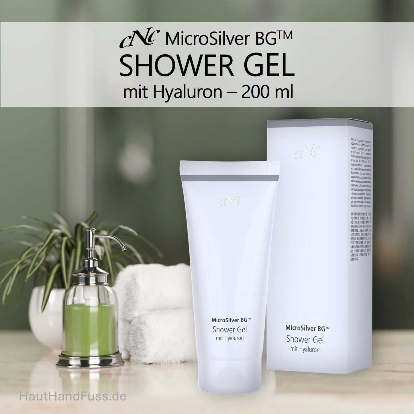 CNC MicroSilver Shower Gel mit Hyaluron 200 ml bei HautHandFuss.de