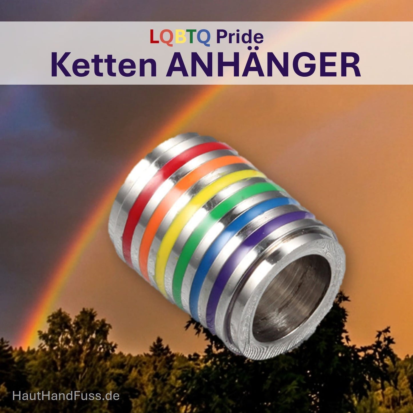 LGBTQ Beads-ähnlicher Regenbogen Ketten-Anhänger bei HautHandFuss.de