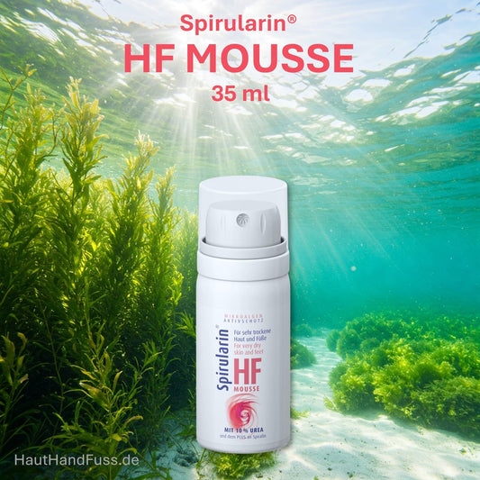 Spirularin HF MOUSSE Minispender 35 ml für extrem trockene Haut bei hauthandfuss.de