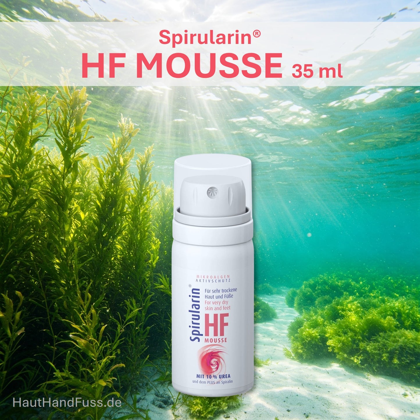 Spirularin HF MOUSSE Minispender 35 ml für extrem trockene Haut bei hauthandfuss.de