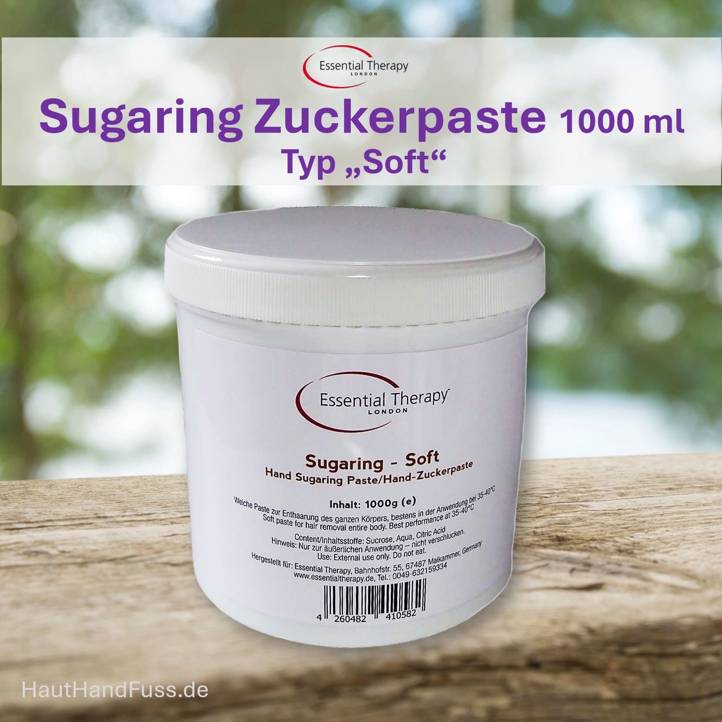 Zuckerpaste Soft 1000 ml für sanfte Haarentfernung mit Flicking-/Handtechnik bei HautHandFuss.de