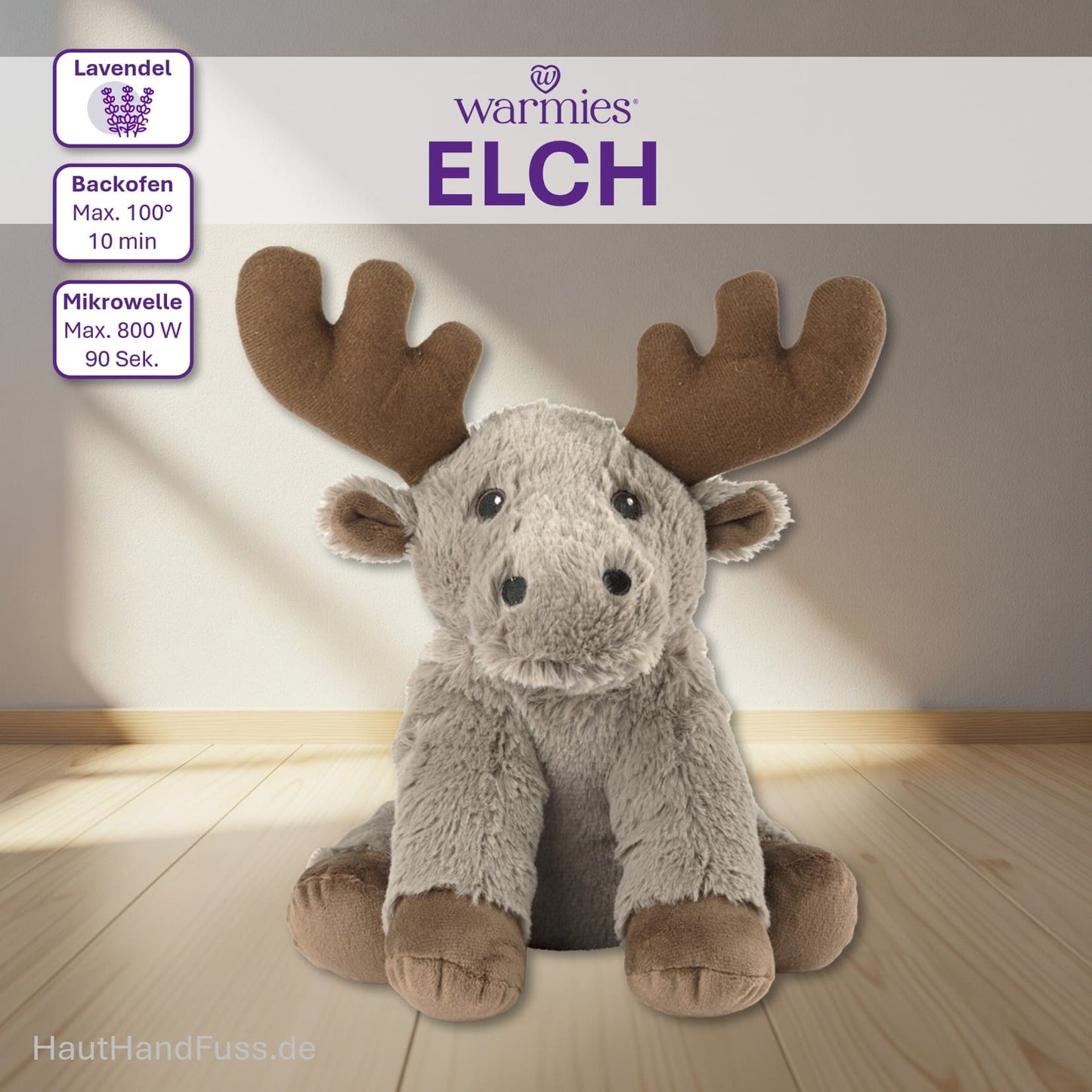 Warmies® Wärmestofftier Elch zum Kuscheln bei HandHautFuss.de
