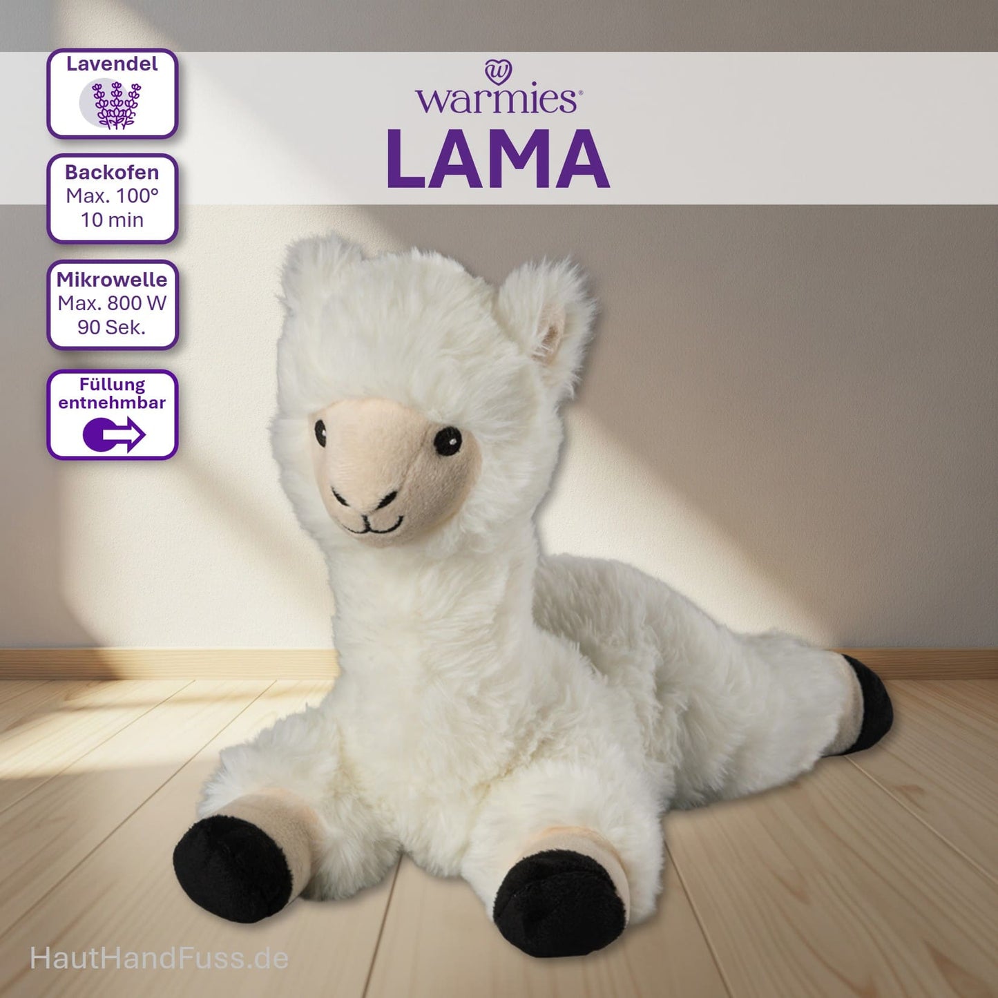 Warmies® Wärmestofftier Lama zum Kuscheln bei HandHautFuss.de