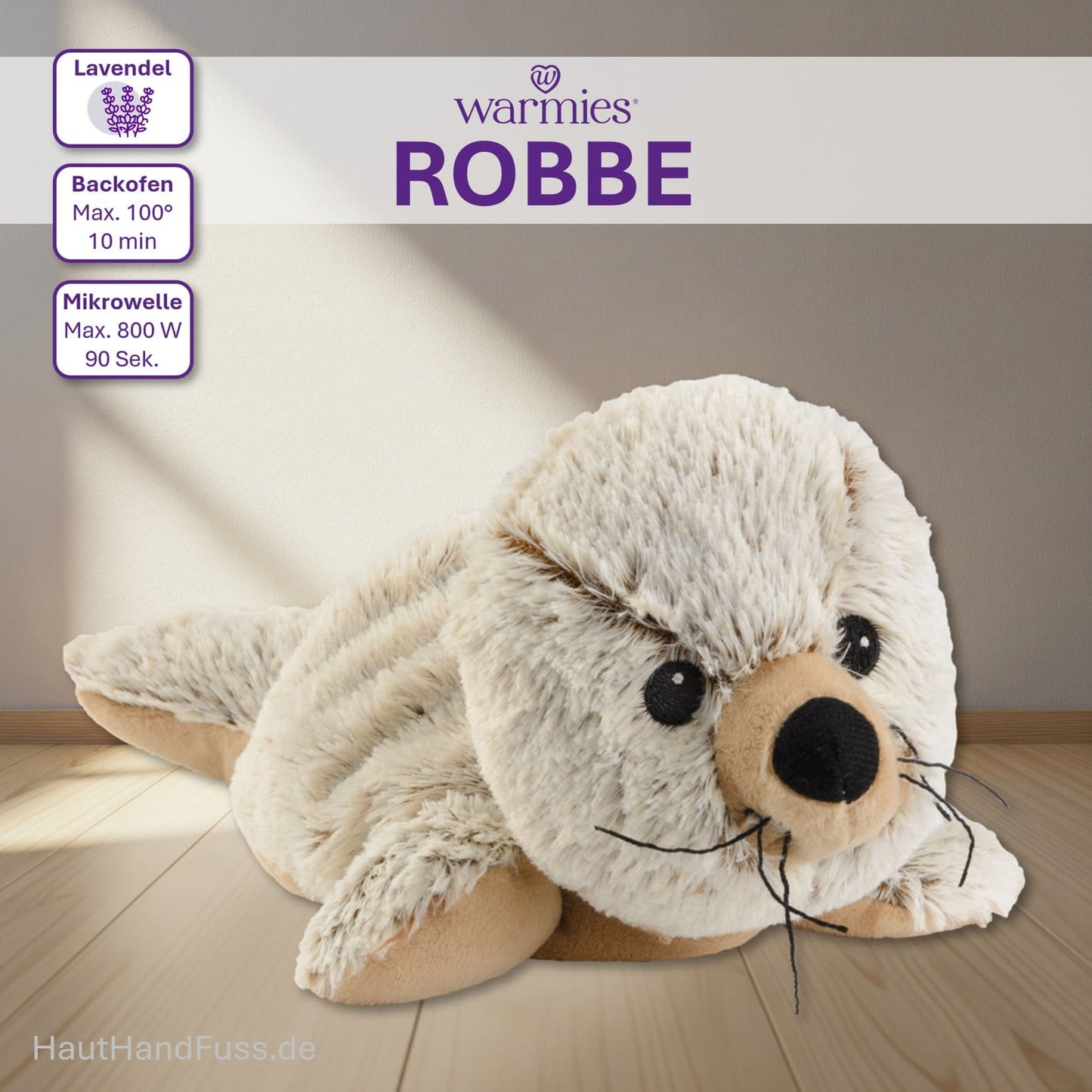 Warmies® Wärmestofftier Robbe zum Kuscheln bei HandHautFuss.de