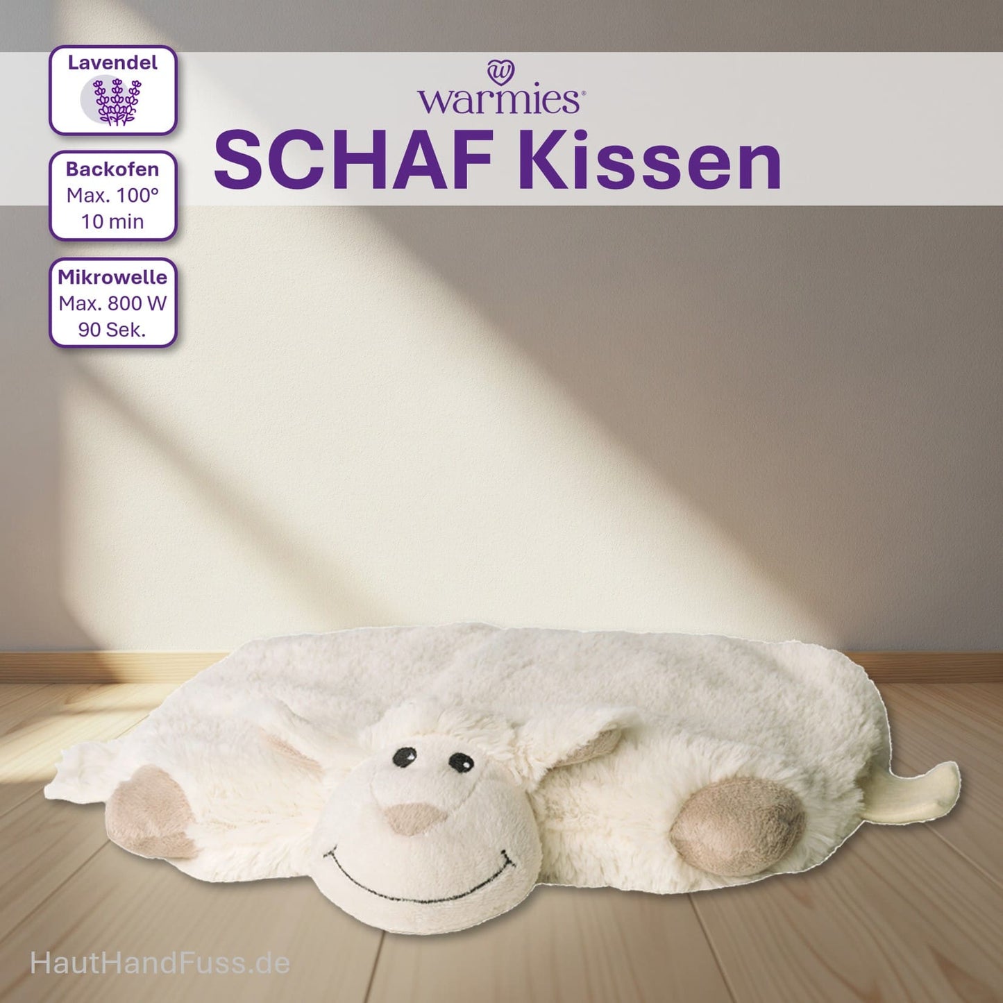 Warmies® Wärmestofftier Schaf Kissen zum Kuscheln bei HandHautFuss.de