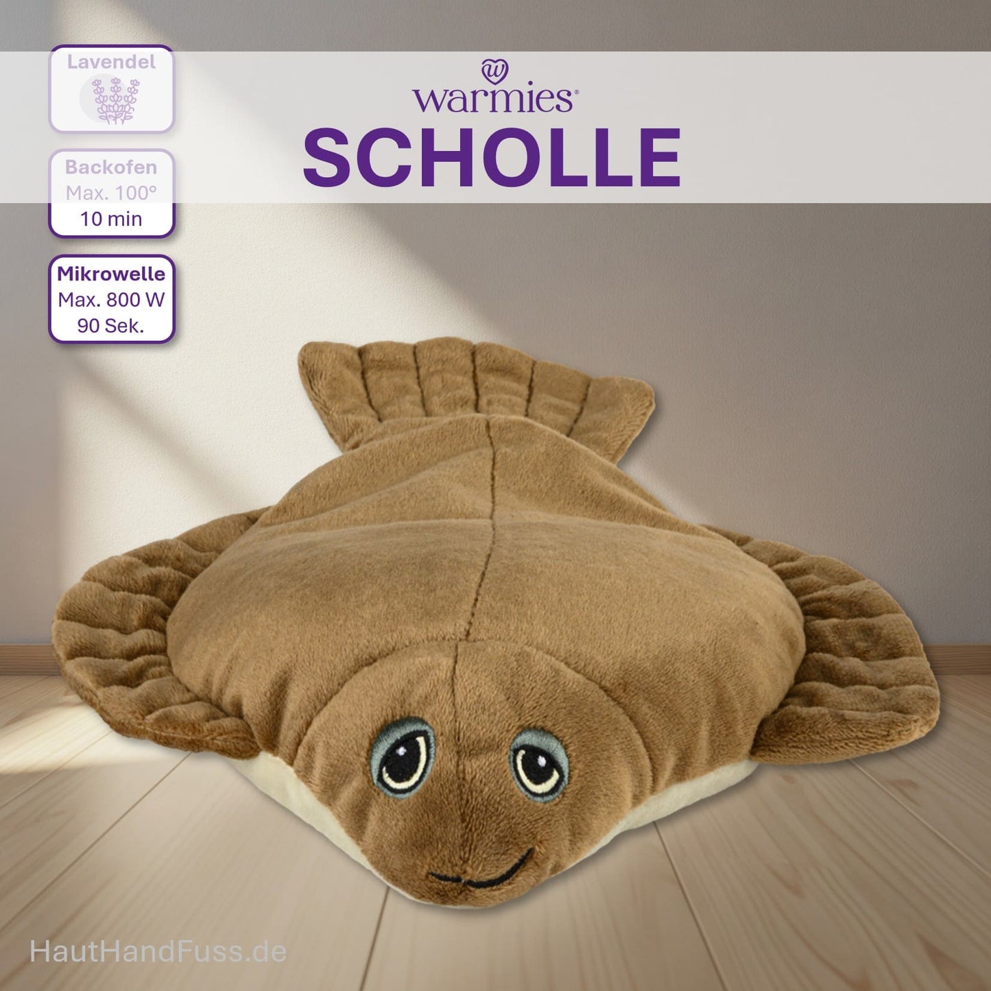 Warmies® Wärmestofftier Scholle zum Kuscheln bei HandHautFuss.de
