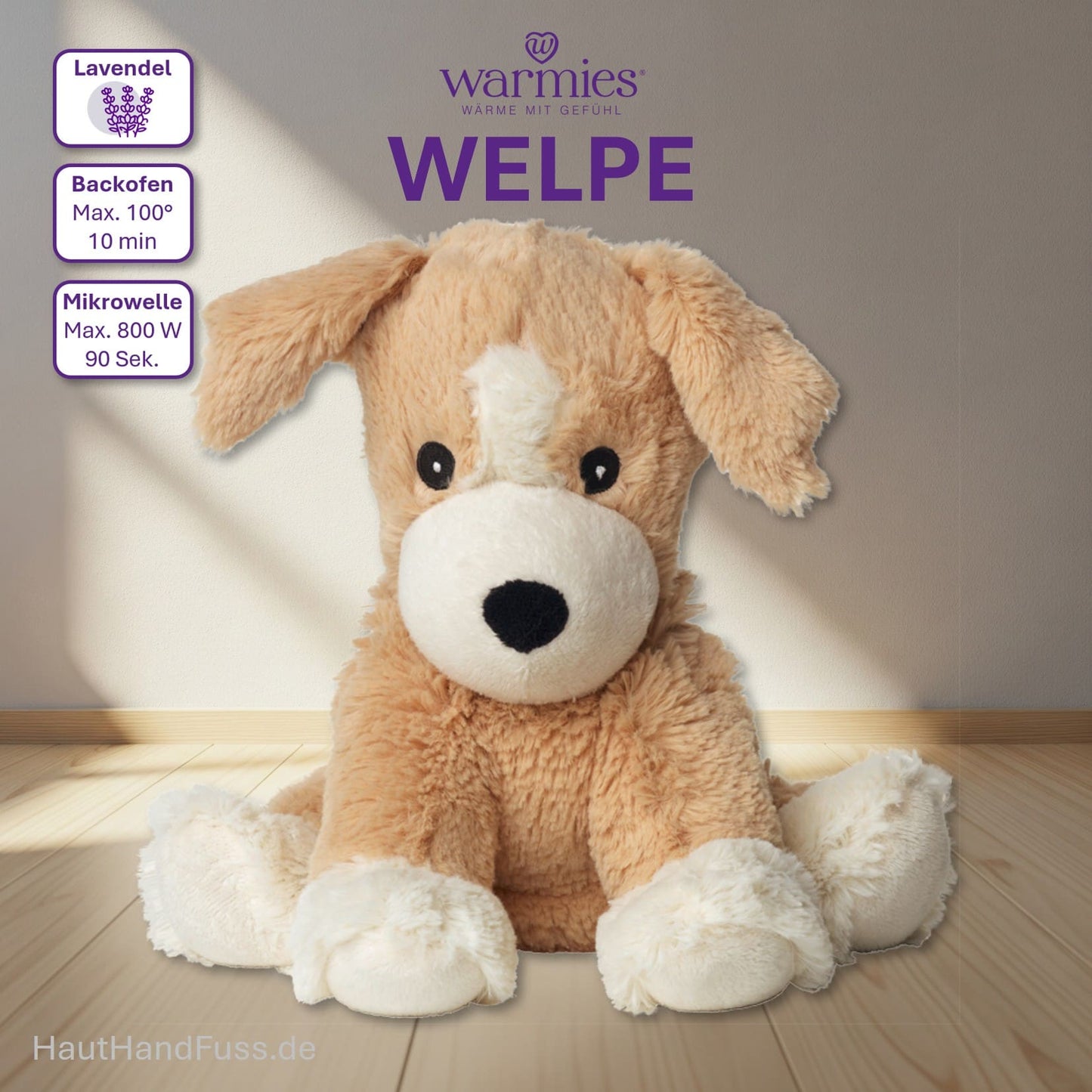 Warmies® Wärmestofftier Welpe zum Kuscheln bei HandHautFuss.de