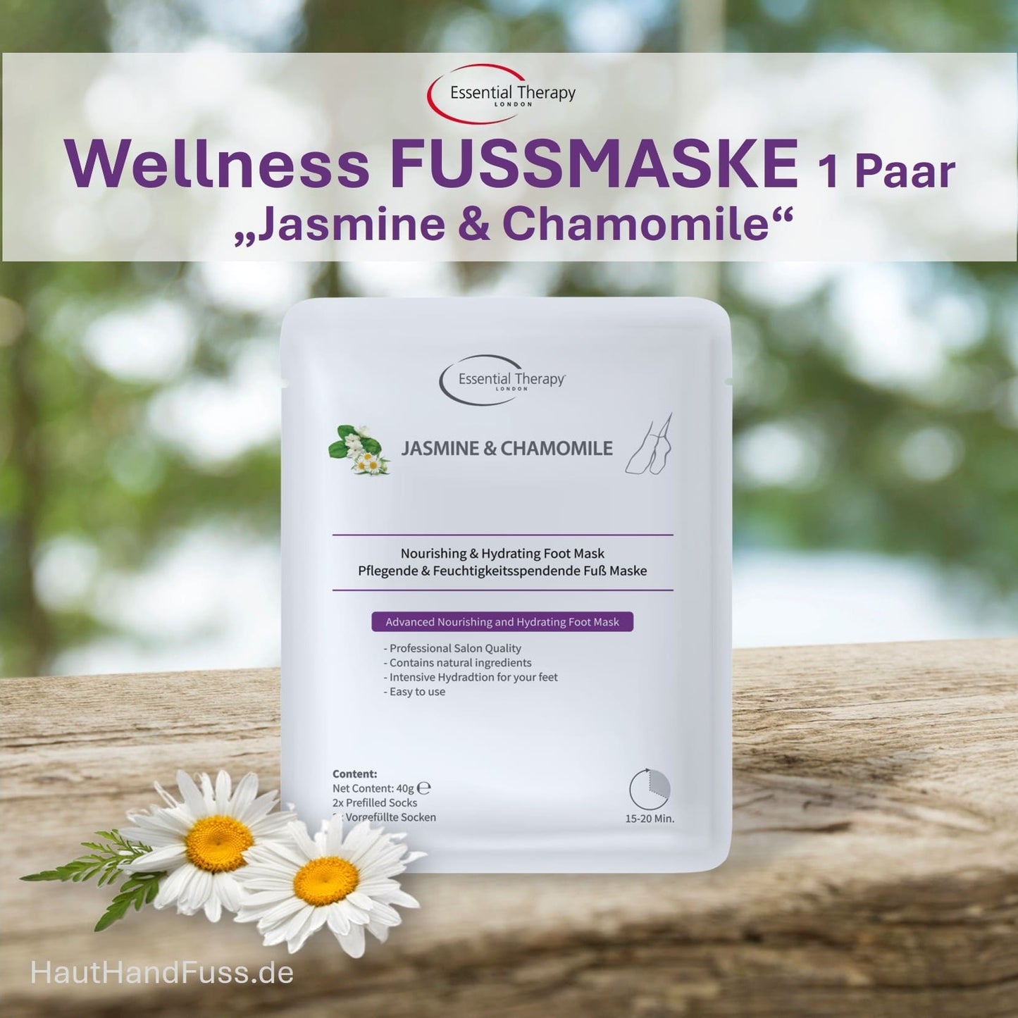 Wellness-Fußmaske Jasmine & Chamomile bei HautHandFuss.de