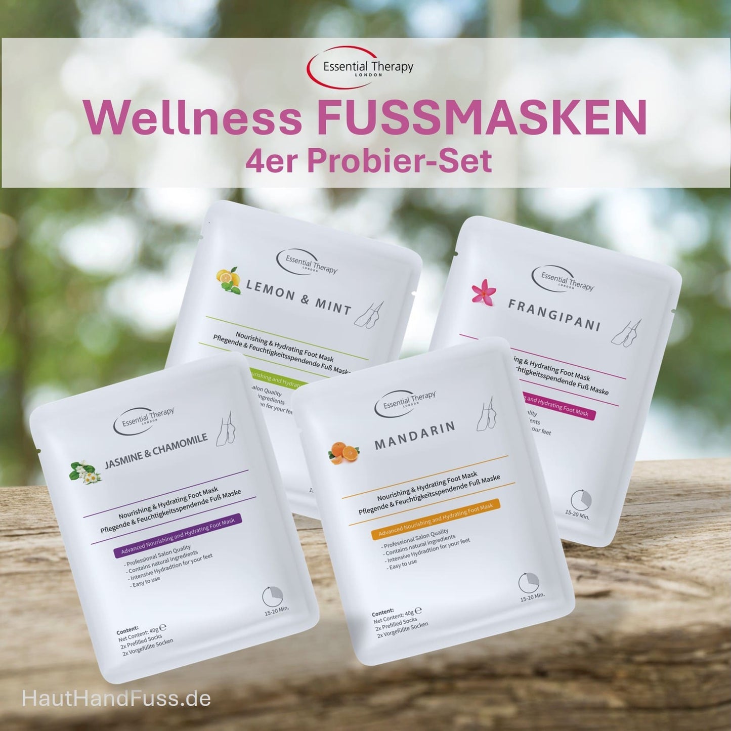 Wellness-Fußmasken 4er Probierset bei HautHandFuss.de
