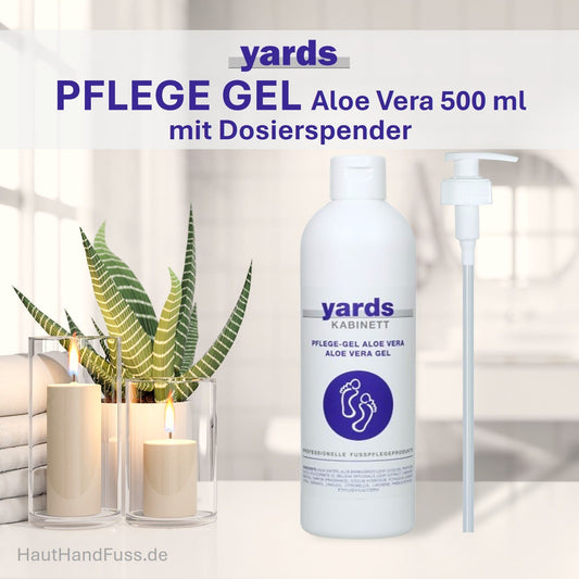 YARDS PFLEGE-GEL Aloe Vera 500 ml mit Dosierspender Fußerfrischung für trockene empfindliche Füße bei HautHandFuss.de