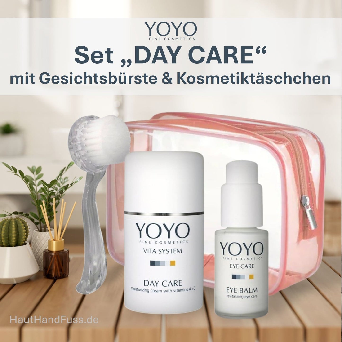 Pflegeset YOYO Day Care mit Kosmetiktäschchen und Gesichtsbürste bei HautHandFuss.de