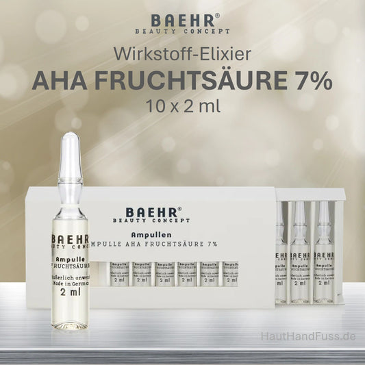BAEHR Wirkstoff Ampullen "AHA Fruchtsäure 7%" 10 x 2 ml bei HautHandFuss.de
