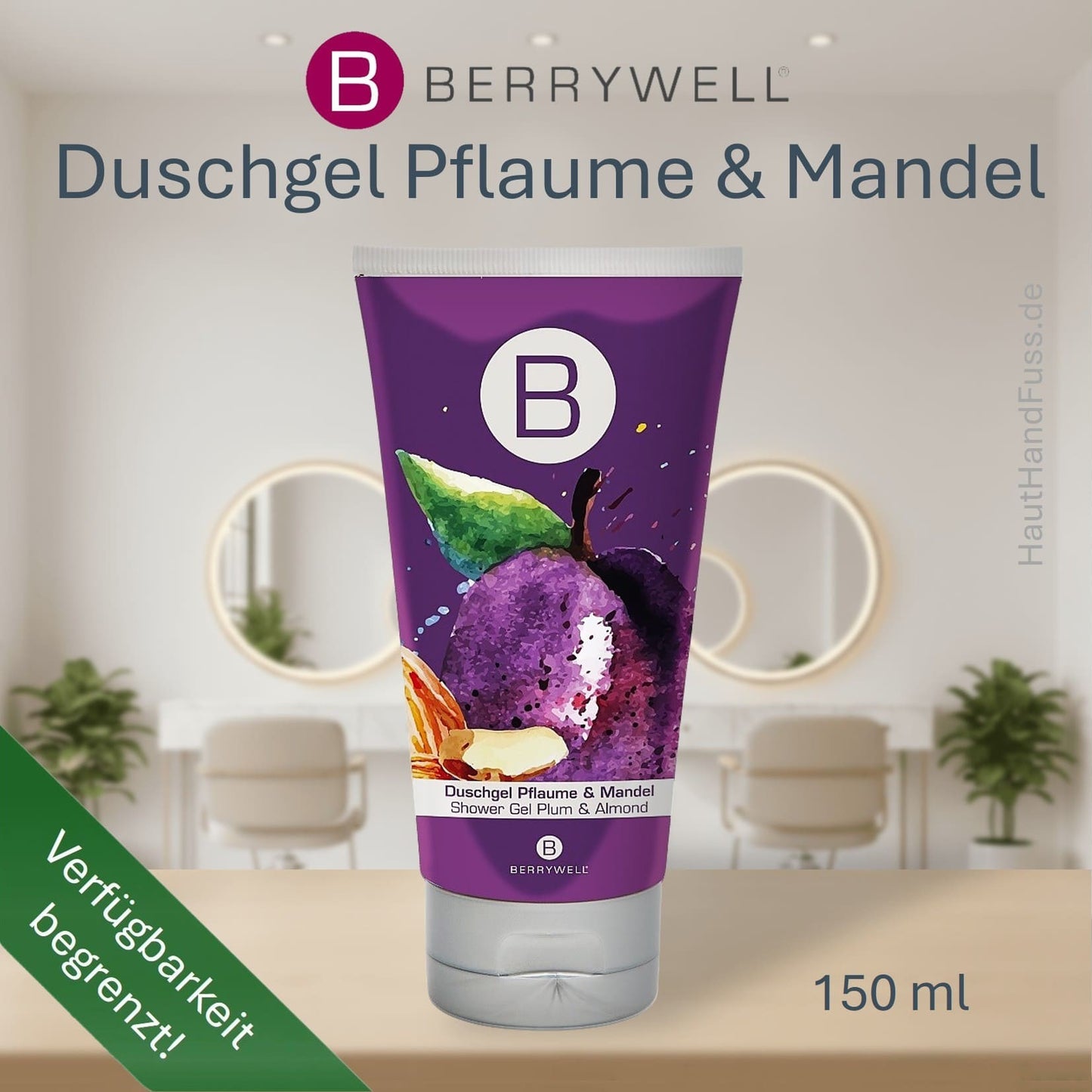 Berrywell Duschgel Pflaume & Mandel 150 ml bei HautHandFuss.de