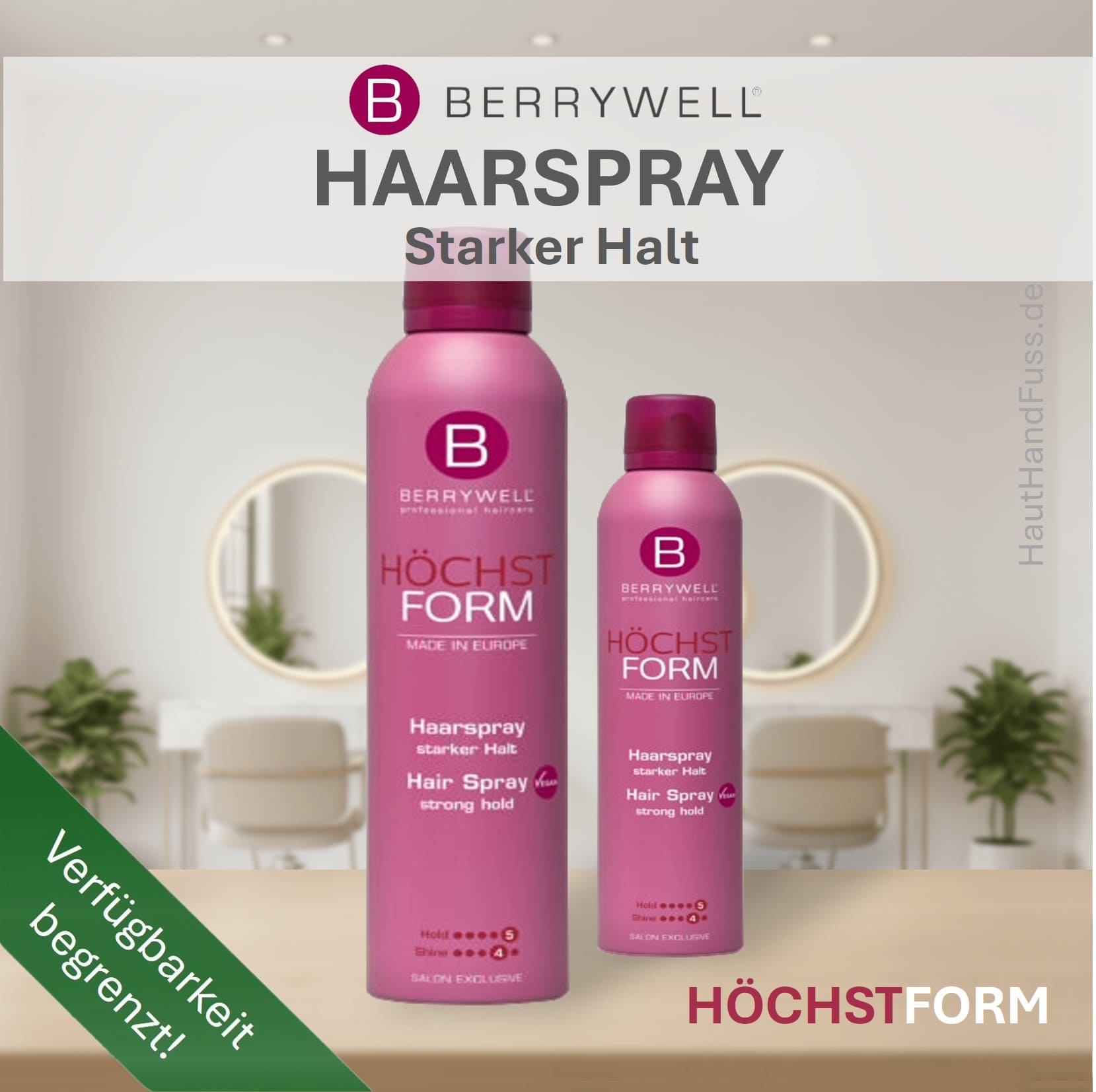 Berrywell Höchstform "Haarspray, starker Halt" bei HautHandFuss.de