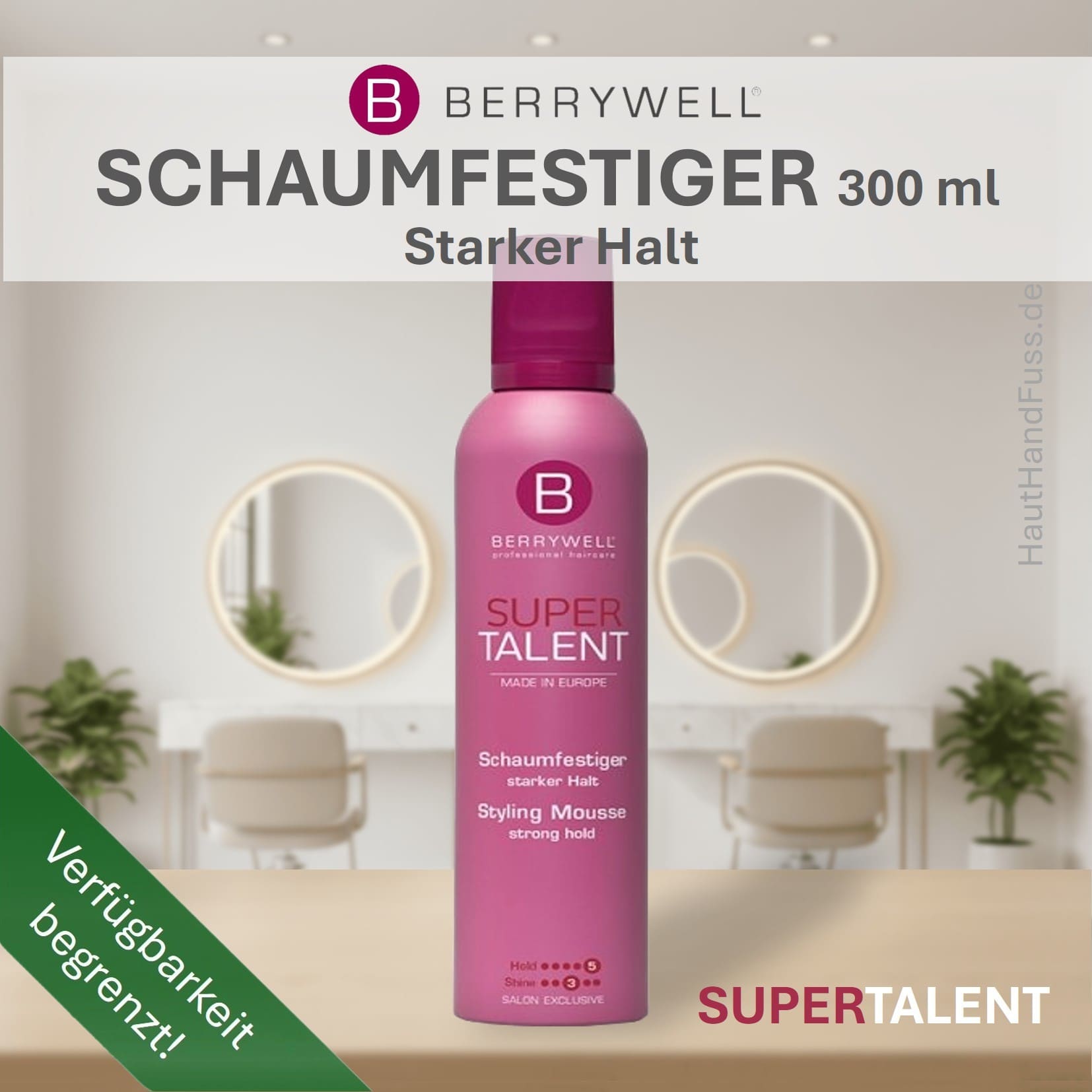 Berrywell Supertalent "Schaumfestiger, starker Halt" - 300 ml bei HautHandFuss.de