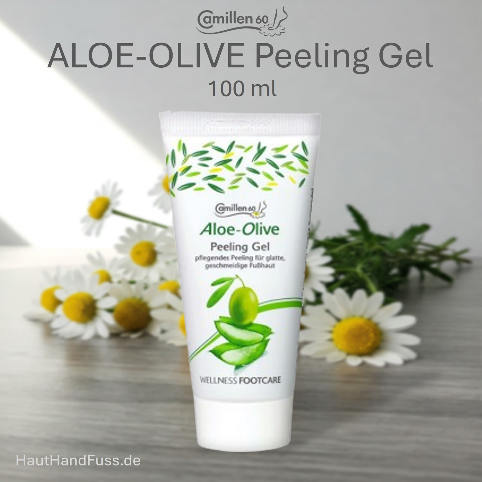 Camillen 60 Aloe Olive Peeling Gel 100 ml für samtigweiche Fußhaut bei HautHandFuss.de