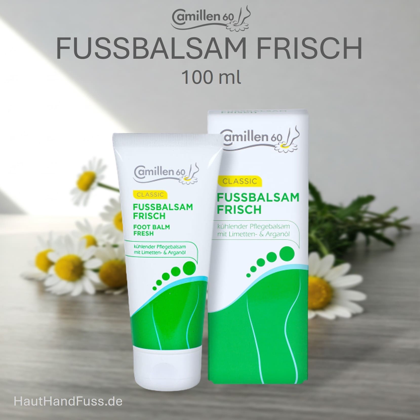 Camillen 60 Fußbalsam Frisch 100 ml  mit Limetten- und Arganöl bei HautHandFuss.de