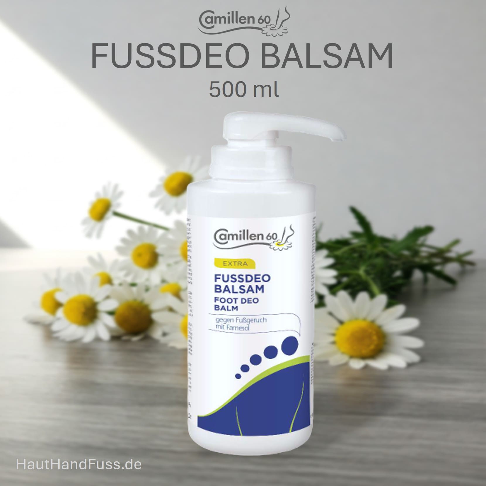 Camillen 60 Fußdeo Balsam 500 ml bei Schwitzfüßen bei HautHandFuss.de