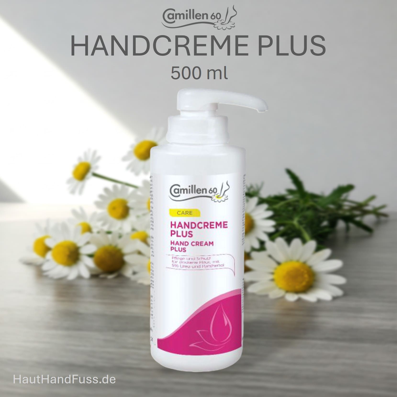Camillen 60 Handcreme Plus 500 ml für geschmeidige Hände mit 5% Urea bei HautHandFuss.de
