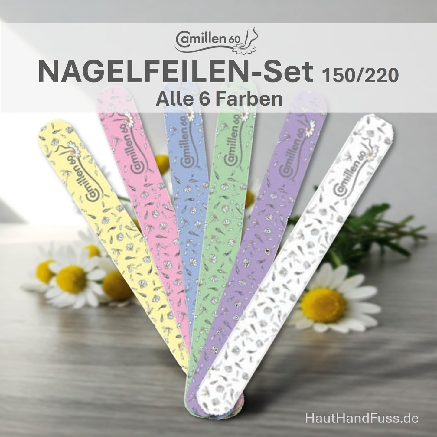 Nagelfeilen-Set 150/220 imit allen 6 Farben von Camillen 60 bei HautHandFuss.de