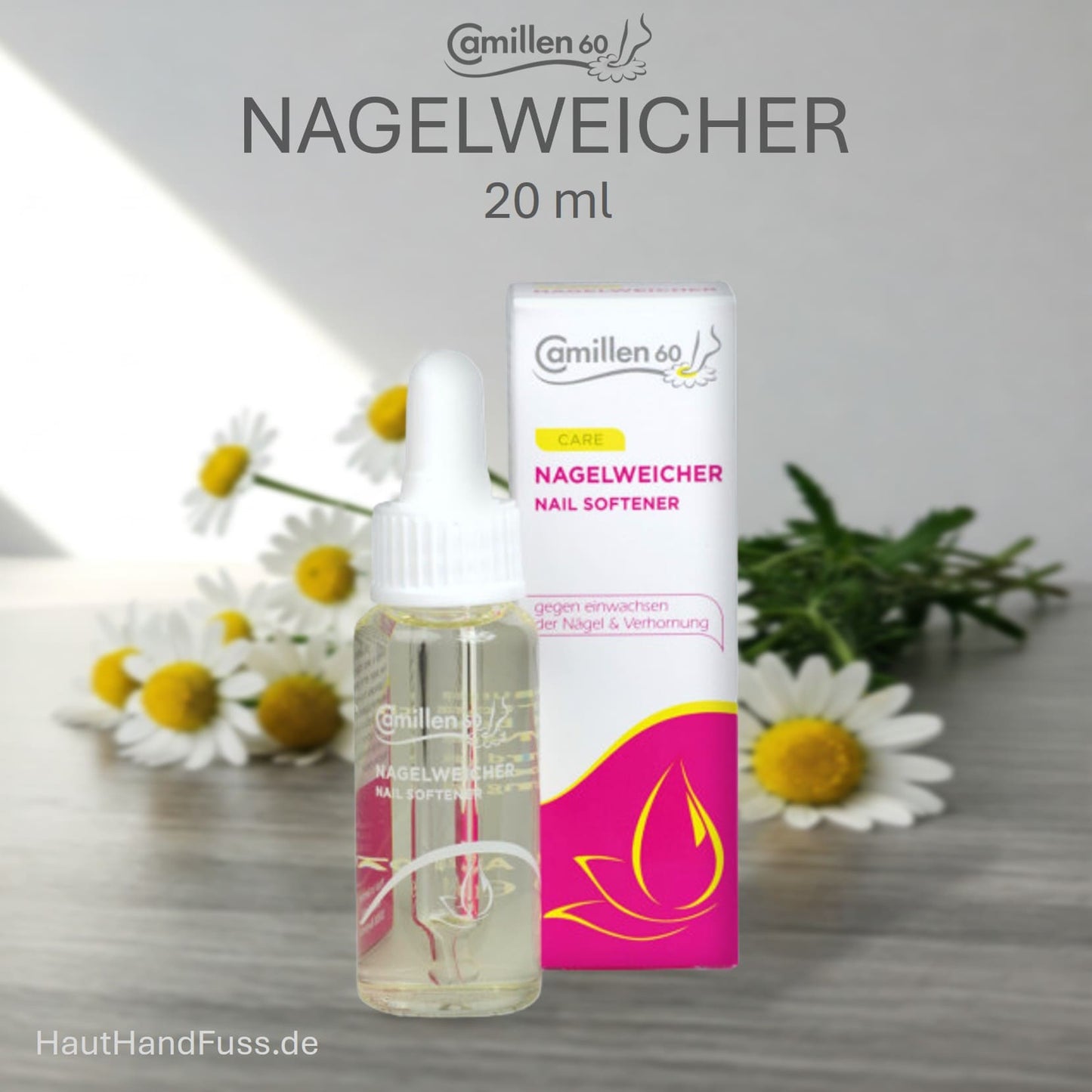 Camillen 60 Nagelweicher 20 ml lindert Beschwerden einwachsender Nägel bei HautHandFuss.de