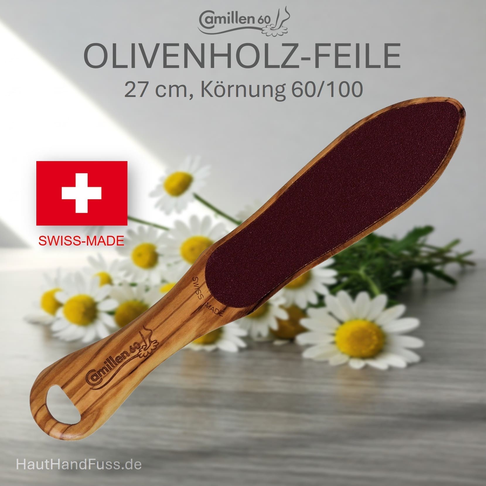 Camillen 60 Olivenholz-Hornhautfeile 60/100 bei HautHandFuss.de