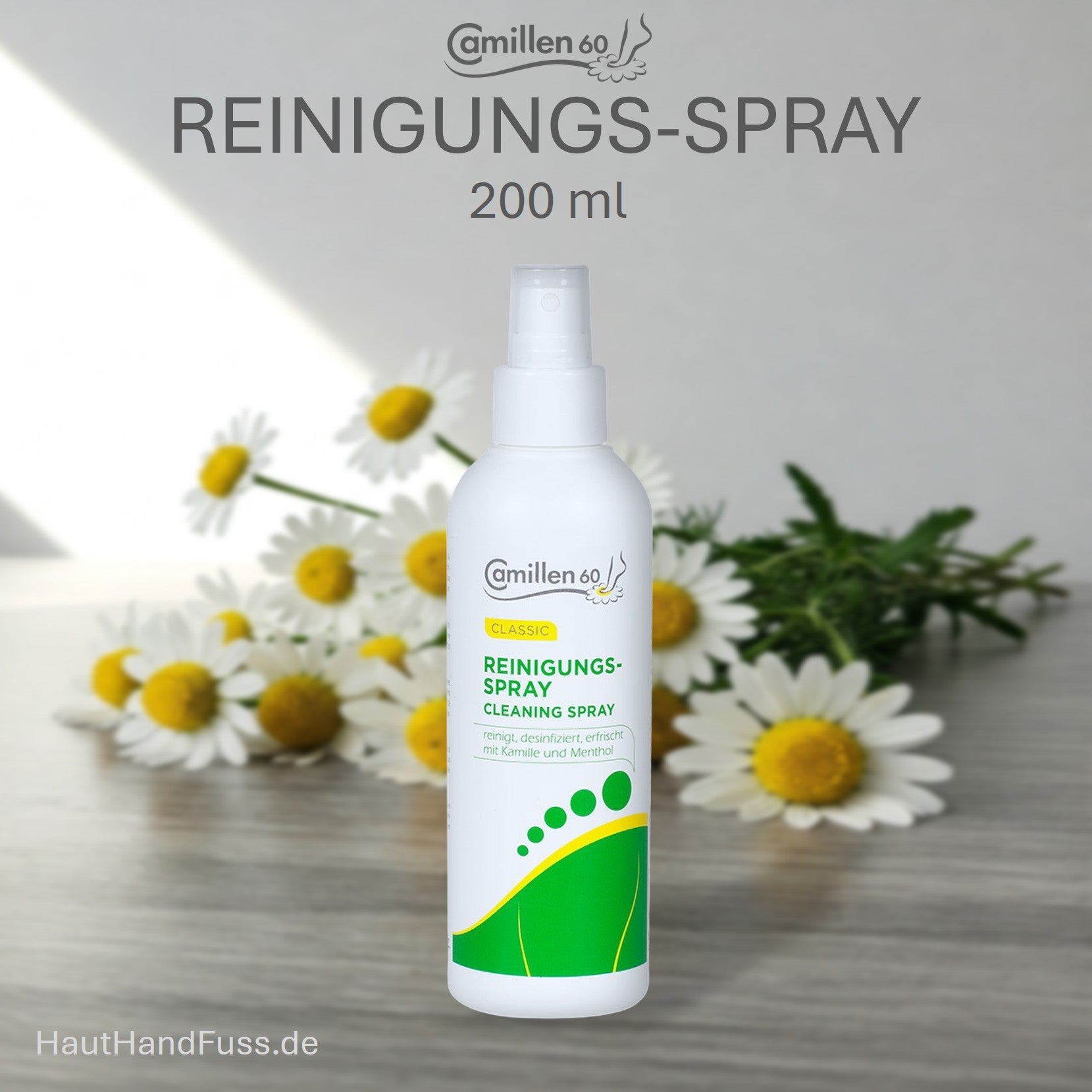 Camillen 60 Fuß-Reinigungsspray 200 ml "Fußbad-to-go-ohne-Wasser" bei HautHandFuss.de