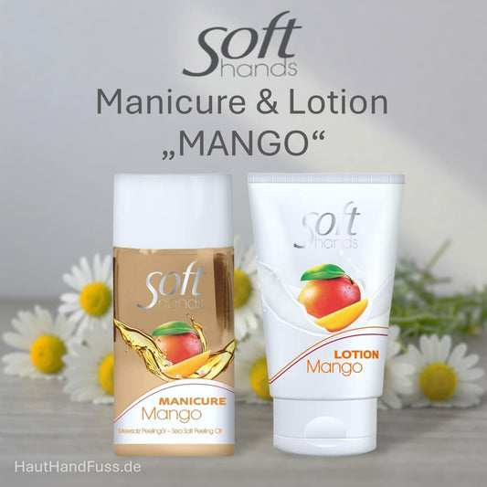 SOFT HANDS Set MANGO mit 110 ml Manicure-Peeling und 60 ml Lotion bei HautHandFuss.de
