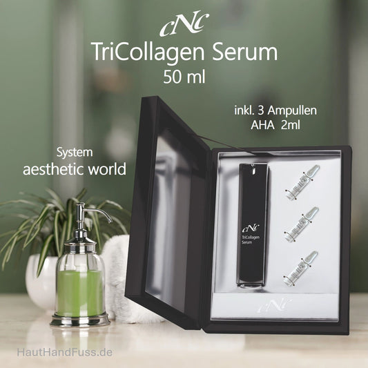 CNC aesthetic world TriCollagen Serum 50ml mit 3 x 2ml AHA-Ampullen bei HautHandFuss.de