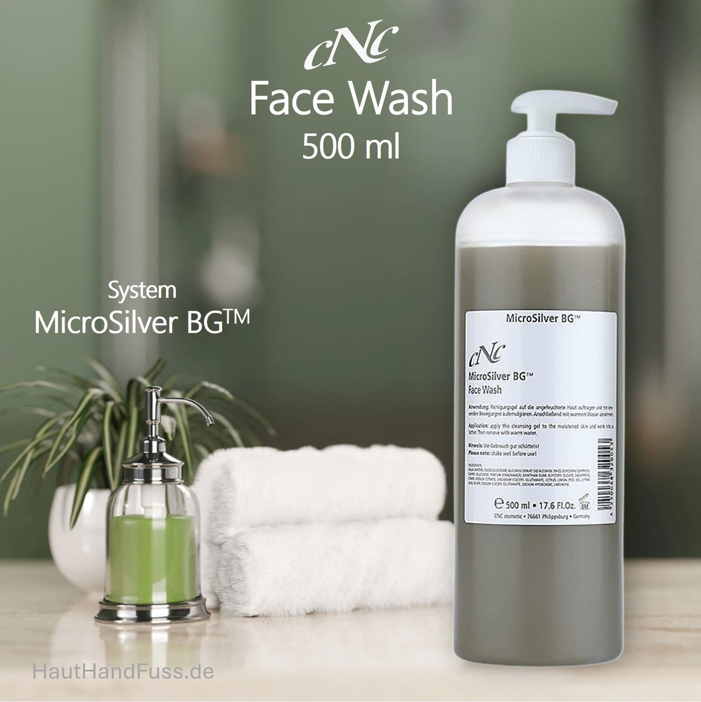 CNC MicroSilver Face Wash 500 ml mildes antibakterielles Gesichtsreinigungsgel bei HautHandFuss.de