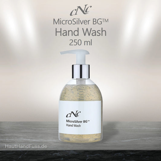 CNC MicroSilber Hand Wash 250 ml desinfizierende Füssigseife mit Langzeitwirkung gegen Keime bei HautHandFuss.de