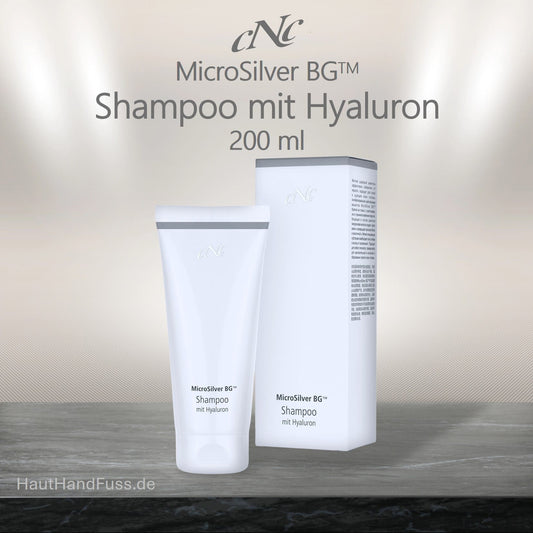 CNC MicroSilver Shampoo mit Hyaluron 200 ml bei Schuppen und juckender Kopfhaut bei HautHandFuss.de