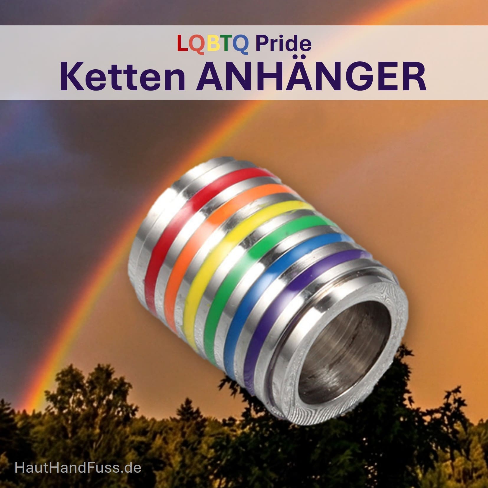 LGBTQ Beads-ähnlicher Regenbogen Ketten-Anhänger bei HautHandFuss.de