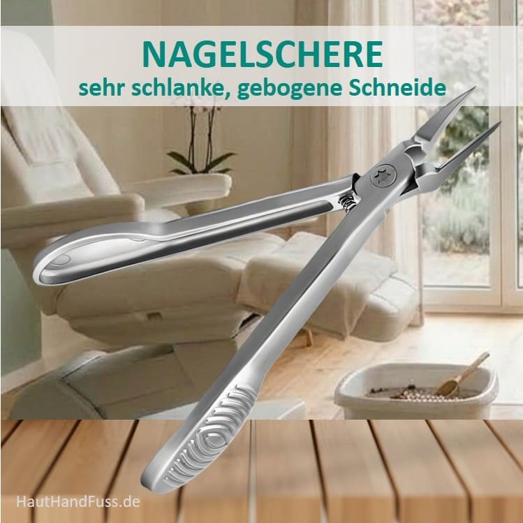 Nagelschere | Eckenschere - extrem schlanke, gebogene Schneide, sehr scharf bei HautHandFuss.de