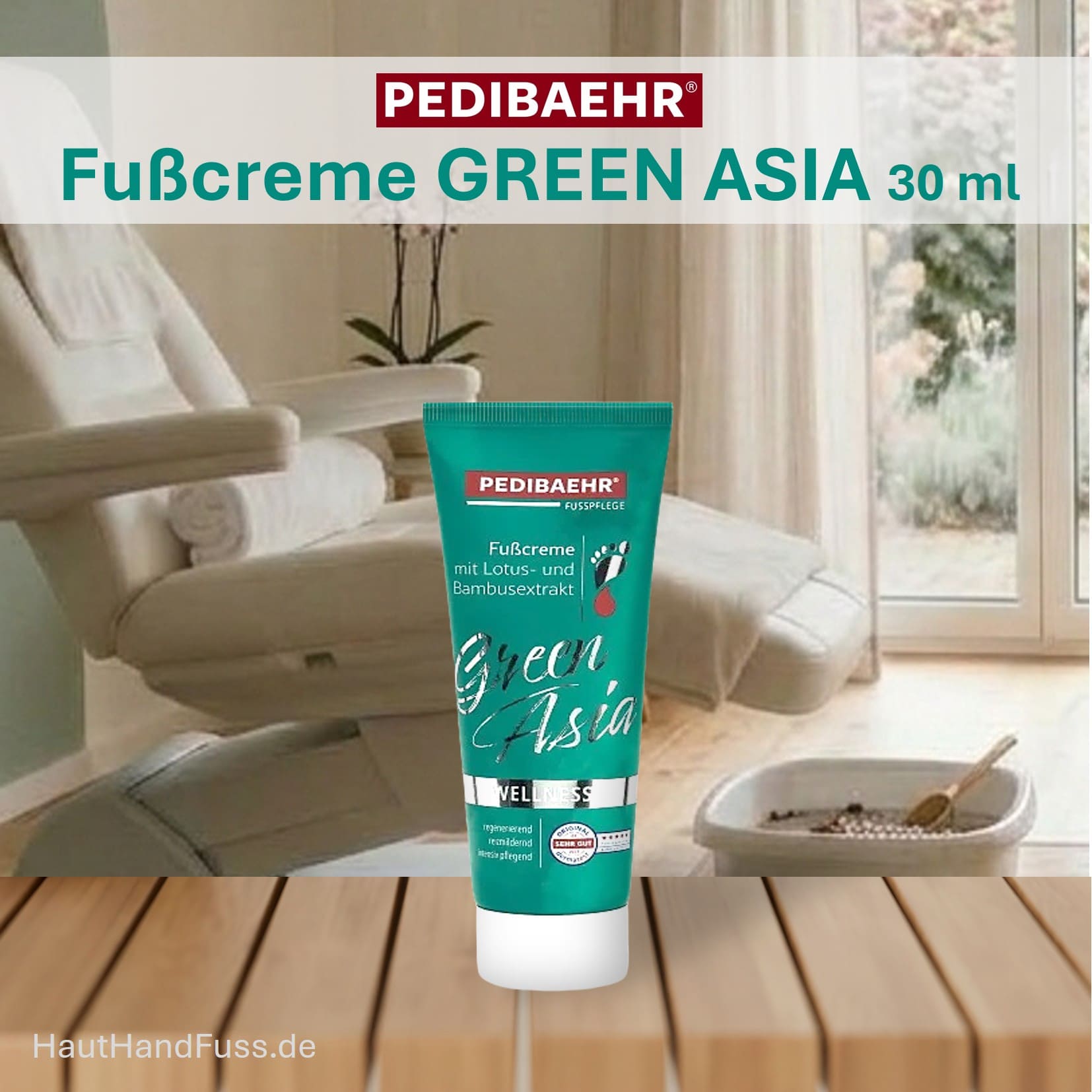 PEDIBAEHR Fußcreme Green Asia mit Lotus- und Bambusextrakt 30 ml bei HautHandFuss.de
