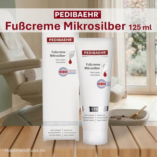 PEDIBAEHR Fußcreme Mikrosilber - effektiver Fußhaut-Schutz mit Micro Silver BGTM 125 ml bei HautHandFuss.de