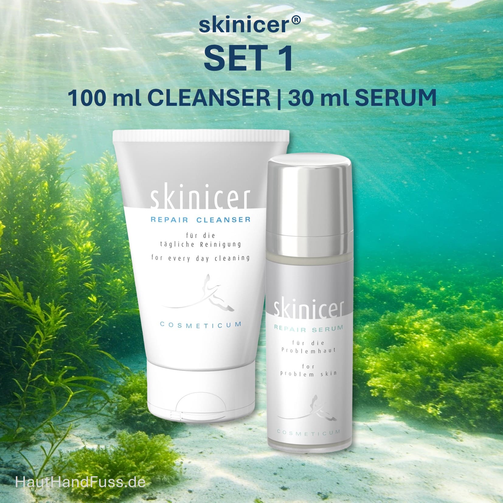 skinicer SET 1 mit CLEANSER & SERUM bei HautHandFuss.de